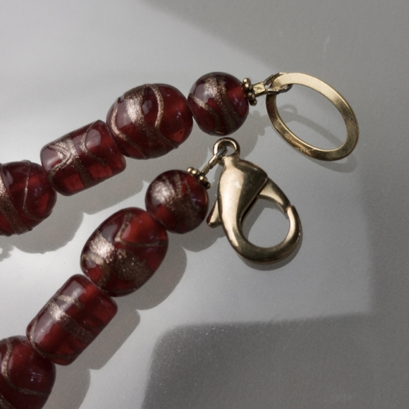 Italian Handmade Beaded Necklace Ornate Carved Flowers Detailed Clasp Jewelry - Picture 5 of 6